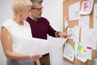 Marketing team collaborating at a conference table