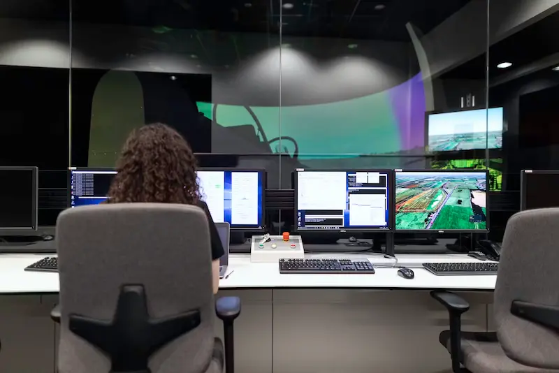 Support specialist working at a computer help desk